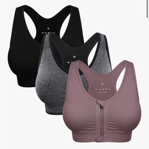 Women's Seamless Sports Bra Set - Black, Pink and Black/White mix